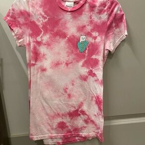 Ripndip Pink and White Tie-Dye Short Sleeve Tee